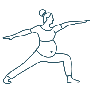 Pregnant woman in Warrior 2
