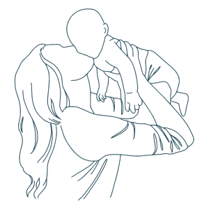 Mother holding up a baby and kissing it
